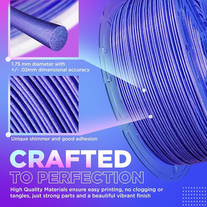 Cookiecad PLA Filament 1.75mm 1kg Iridescent Glitter 3D Printer Filament - Witchcraft Elixir PLA