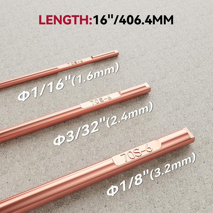 ARCCAPTAIN Mild Steel TIG Welding Rod ER70S-6, Welding Wire Filler Rod, 1/8" X 16", 5LB