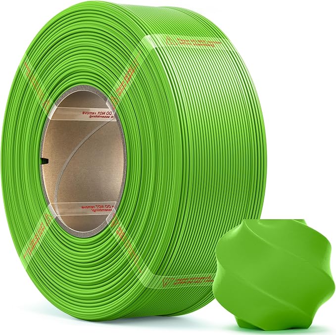 PLA Basic, Pre-Dried Refill Filament 1kg (2.2lbs) for Reusable Spools, 1.75mm Spool-Less 3D Printing Filament, Compatible with Bambu Lab 3D Printers – Volt Green