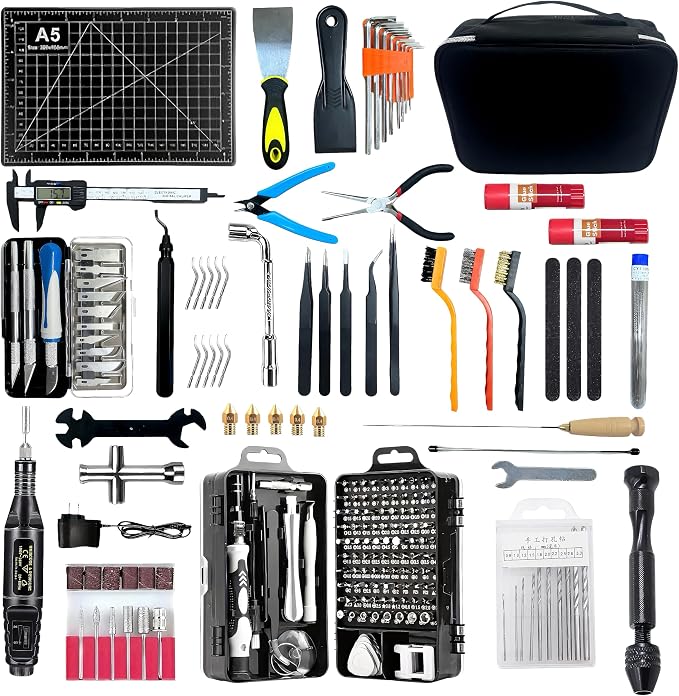 3D Printer Tools Kit,214 PCS 3D Printing Accessory Tools Kit | With Password Lock Storage Bag,3D Printer Accessory Including Removing ,Cleaning ,Preprocessing ,Finishing Tools