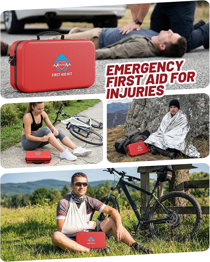 500PCS Waterproof Hard Shell First Aid Kit for Travel, Camping, Businesses, Home, Car, Hiking, Sports, Office, Vehicle & Outdoor Emergency Supplies, Well-Organized Home Travel Essentials