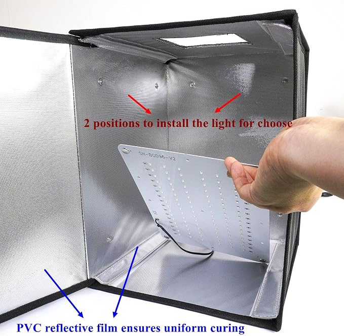 Upgrade UV Resin Curing Box with Adjustable Brightness 48W 395nm UV Curing Light Smart Time Control UV Cure Station DIY Curing Enclosure for SLA/DLP/LCD 3D Printer Solidify Photosensitive Resin