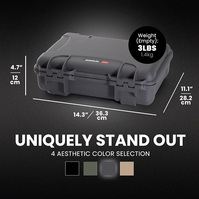 NANUK Hard Case with Custom Foam Insert for Glock, IP67 Waterproof & Crushproof, Rugged Construction for Ultimate Protection, Made in Canada