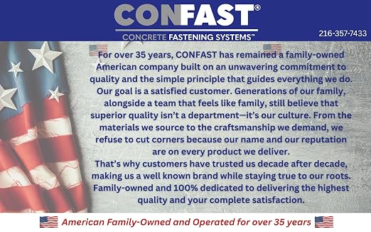 CONFAST 1/2" x 3-3/4" Wedge Anchor Zinc Plated (Box of 25)