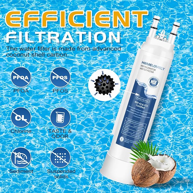 Water Filter Replacement for Frigidaire GRFS2853AF, GRMS2773AF, GRFC2353AF, FRSS2623AS, FRSS26L3AF, FRFS2823AS, GRFS2853AD, SEE25NVDDA, GRSC2352AF, GRFG2353AF, 3 Pack