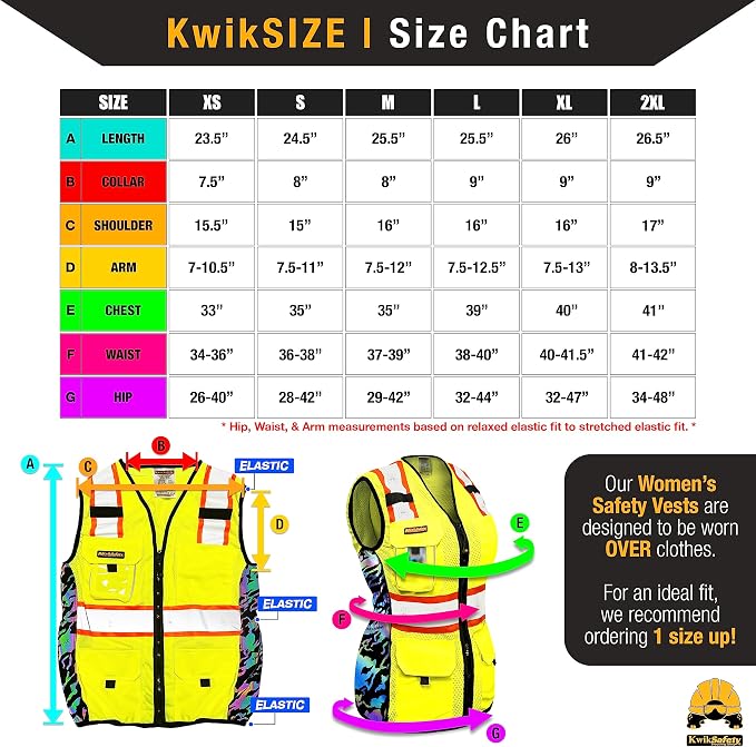 KwikSafety TIGER QUEEN Safety Vest for Women [Yellow, Small] + TORTOISE Full Brim Hard Hat Bundle