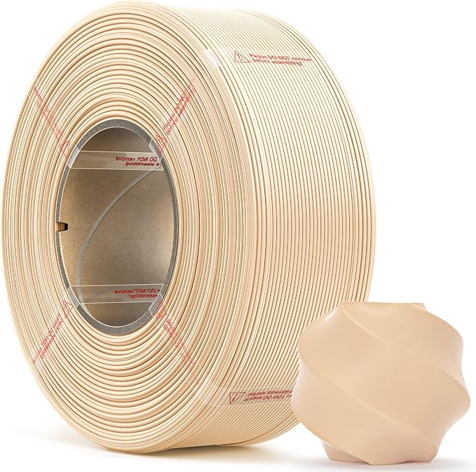 PLA Basic, Pre-Dried Refill Filament 1kg (2.2lbs) for Reusable Spools, 1.75mm Spool-Less 3D Printing Filament, Compatible with Bambu Lab 3D Printers – Cream