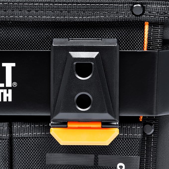 ToughBuilt ClipTech Series – Massive Mouth 12" Tool Bag, Wide-Opening Hard Body Design with 25 Pockets, Waterproof Base & Shoulder Strap (TBL-CT-62-12)