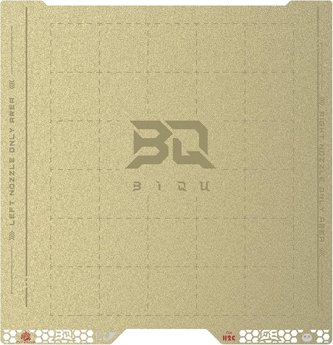 BIQU PyroGrip Double Side Textured PEI Compatible with Bambu-Lab H2C 3D Printer 355x346mm PEI Spring Steel Build Plate Flexible Sheet Print Bed Removable Surface Platform