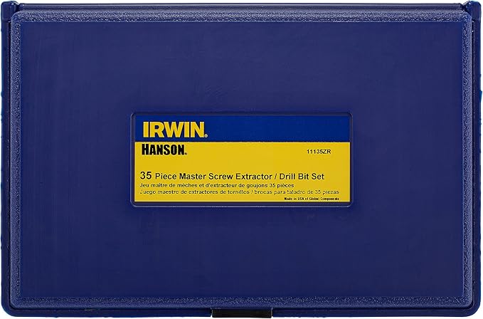 IRWIN Tools Hanson Screw Extractor and Drill Bit Set, 35 Piece, 11135ZR