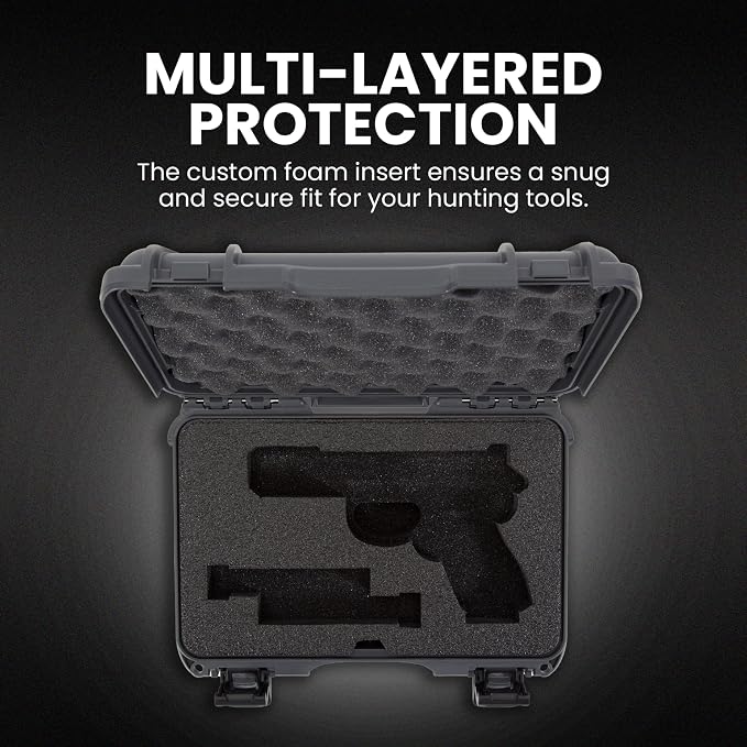 NANUK Hard Case with Custom Foam Insert for Glock, IP67 Waterproof & Crushproof, Rugged Construction for Ultimate Protection, Made in Canada