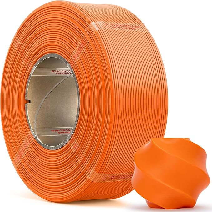 PLA Basic, Pre-Dried Refill Filament 1kg (2.2lbs) for Reusable Spools, 1.75mm Spool-Less 3D Printing Filament, Compatible with Bambu Lab 3D Printers – Orange