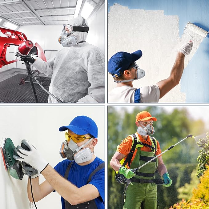 AirGearPro G-500 Reusable Respirator Mask with A1P2 Filters | Anti-Dust | Mask Ideal for Painting, Woodworking, Construction, Sanding, Spraying, DIY etc