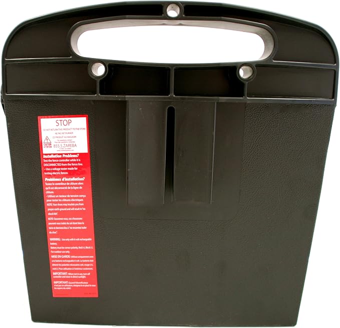 Zareba Solar Powered Electric Fence Charger - 10 Mile Low Impedance Fence Energizer for Cattle, Horses, Goats, & Livestock, 0.15 Output Joules, Built-in Mounting Bracket for Posts, ESP10M-Z