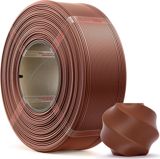 PLA Basic, Pre-Dried Refill Filament 1kg (2.2lbs) for Reusable Spools, 1.75mm Spool-Less 3D Printing Filament, Compatible with Bambu Lab 3D Printers – Brown