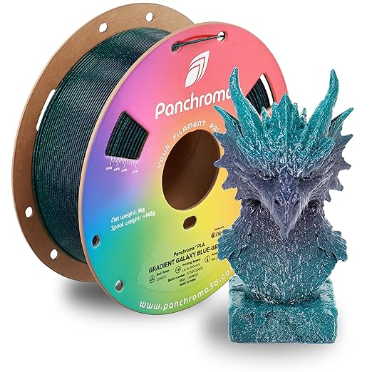 Polymaker Panchroma PLA Filament 1kg, Gradient 3D Printing Filament 1.75mm | Galaxy Blue-Green, Neatly Wound PLA for Easy Print & Smooth Feeding. Compatible with Bambu Lab & Most 3D Printers
