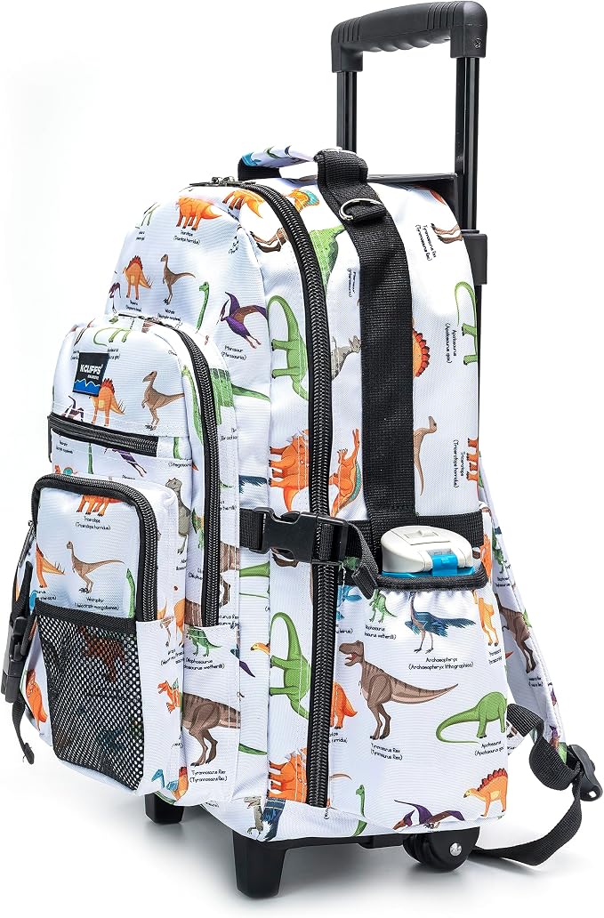 K-Cliffs Heavy Duty Rolling Backpack School Bookbag with Wheels Deluxe Wheeled Daypack