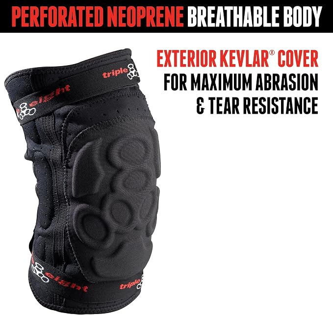 Triple Eight ExoSkin Knee Pads – Lightweight, Abrasion-Resistant Knee Protection for Mountain Biking, BMX, and Skateboarding