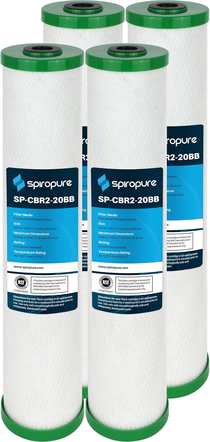 SpiroPure 20x4.5 NSF Carbon Water Filter CBC20-BB 155312-43 SMCB-4520 (4)