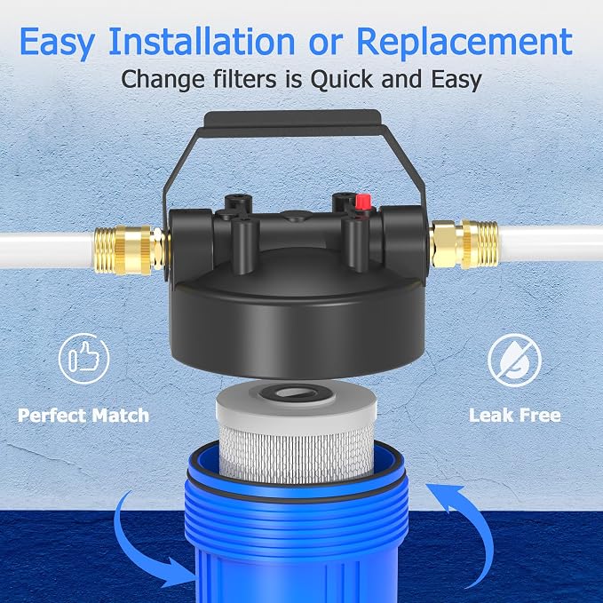 0.2 Micron 10" x 4.5" RV Water Filter Cartridge | Pleated Polyester & Activated Carbon Block Composite Filter, Reduces Sediment, Chlorine, Taste & Odor, Pack of 2