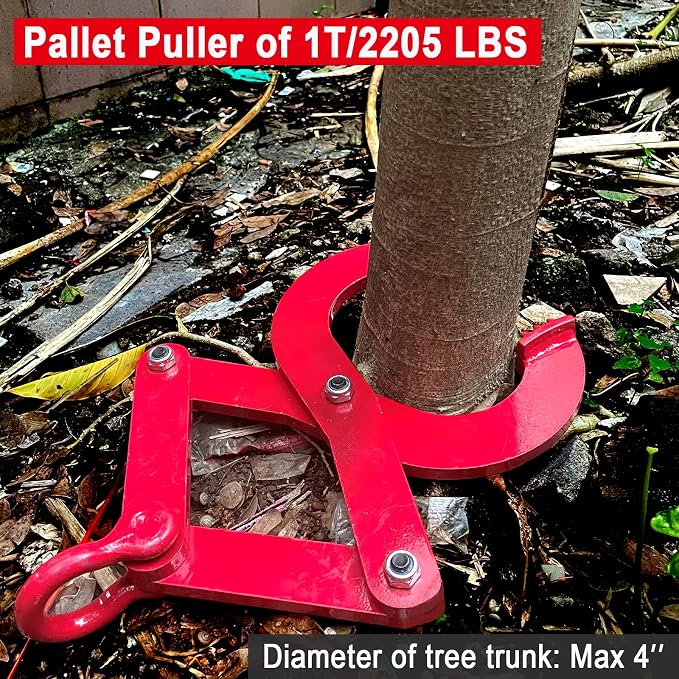 Pallet Puller 1T/2205lbs Capacity Heavy Duty Steel Single Scissor for Pulling Pallets, Woods and Other Things Easily, 5.5 Inches Bigger Jaw Opening Pallet Grabber