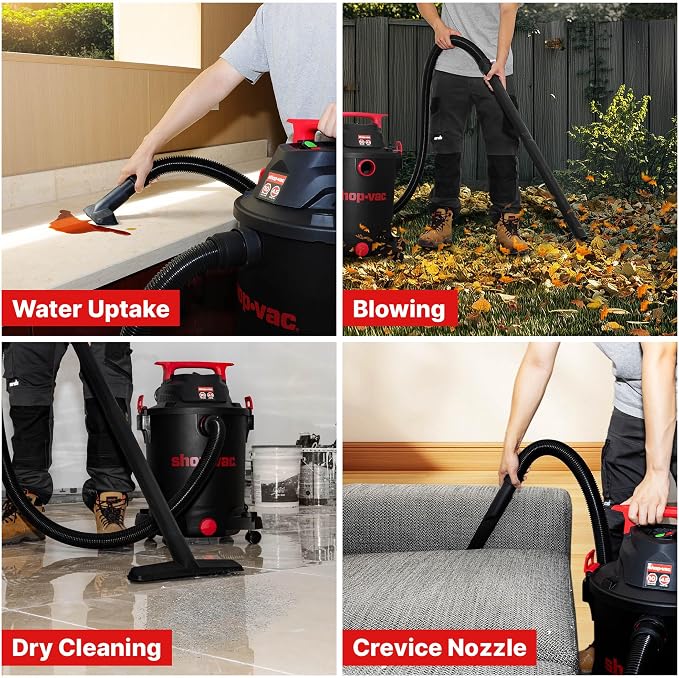 Shop-Vac 5430115 Wet/Dry Vacuum, 10 Gallon, 4.5 Peak HP, 1-7/8 Inch Diameter x 7 Foot Hose, 15 Foot Cord, Ideal for Jobsite, Garage, Workshop & Home