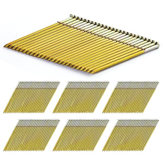 meite 28 Degree Framing Nails 3 Inch Galvanized Offset Round Head Wire Weld Collated Nails for Framing Nailer Gun, Smooth Shank Structural Framing Nails for Construction 2,000PCS | Offset Full Round Head Smooth Shank, Rust-proof, Fits Pneumatic Cordles...