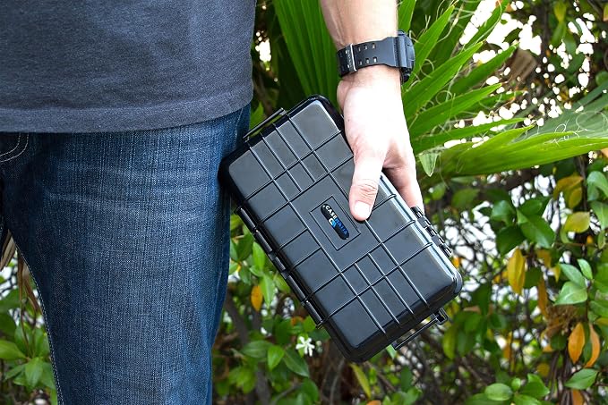 CASEMATIX 9.5" Waterproof Small Hard Case with Customizable Foam for Portable Electronics, Tools and Accessories - Hard Shell Small Plastic Case with Pre-Diced Travel Case Foam Interior