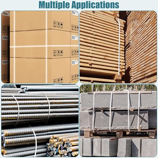 MYFAMIREA Packaging Strapping Banding Roll with Pallet, 0.55'' x 3937'' Heavy Duty Pallet Strap 350 LBS Break Strength, Polypropylene(PP) Plastic Strapping for Box Packaging and Shipping, Clear