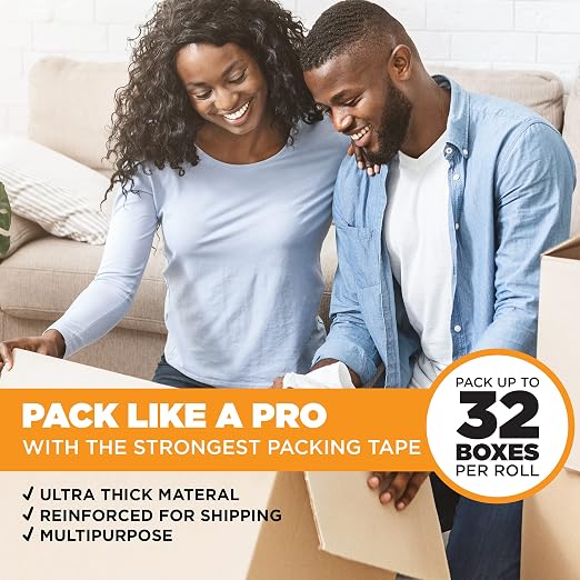 Tape King® Clear Packing Tape (12 Rolls) | 60 Yards Per Roll Heavy Duty Packing Tape 2.7mil Strong Adhesive for Moving Boxes, Shipping Cartons, Office Use, Storage & Wrapping