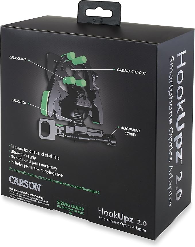 Carson HookUpz 2.0 Universal Smartphone Optics Digiscoping Adapter for Binoculars, Spotting Scopes, Telescopes, Microscopes, Monoculars and More (IS-200)