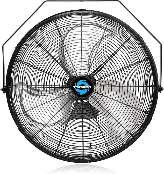 Tornado - 20 Inch High Velocity Industrial Wall Fan - 4750 CFM - 3 Speed - 6 FT Cord - Industrial, Commercial, Residential Use - UL Safety Listed