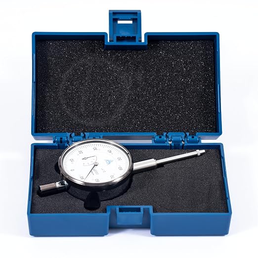 PEC Tools Stainless Steel Premium Dial Indicator 0-1", High Precision Shock Resistent, Heavy Duty Industrial Inspection Tool with Large Watch Face, Graduation 0.0005"