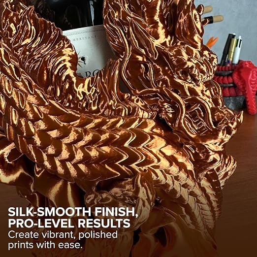 Polymaker Panchroma Silk PLA Filament 1.75mm for 3D Printing, 1kg, Bronze | Neatly Wound, High-Gloss Finish PLA, Easy Print & Smooth Feeding, Compatible with Bambu Lab & Most 3D Printers