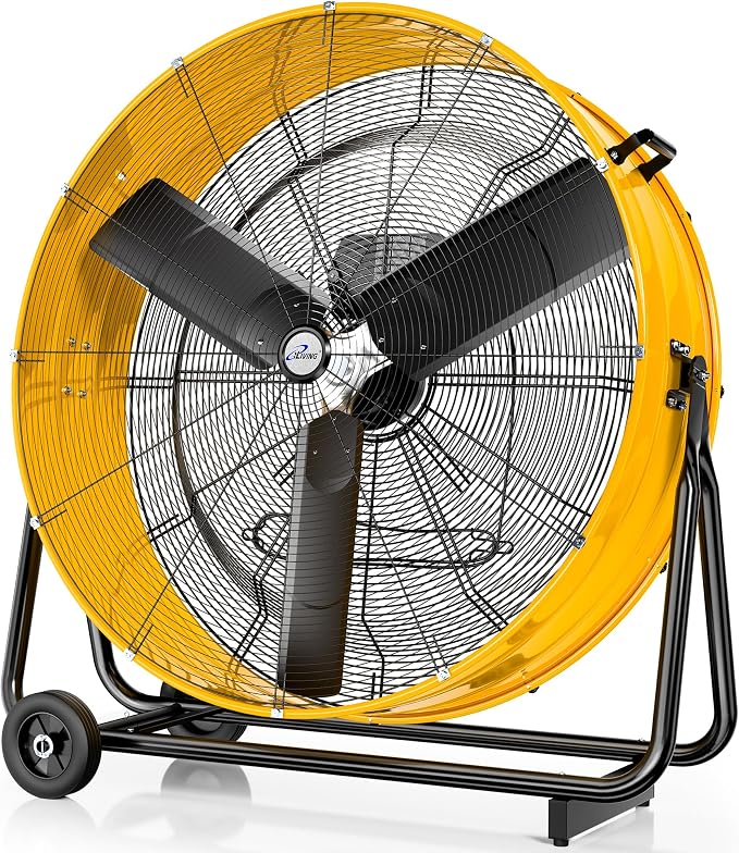 iLiving 36 Inches 16000 CFM Heavy Duty High Velocity Barrel Floor Drum Fan with DC Brushless Motor, Stepless Speed Adjustment for Workshop, Garage, Commercial or Industrial, UL Safety Listed