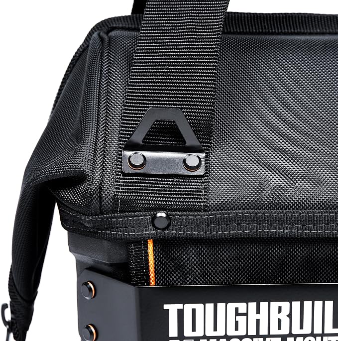 ToughBuilt ClipTech Series – Massive Mouth 12" Tool Bag, Wide-Opening Hard Body Design with 25 Pockets, Waterproof Base & Shoulder Strap (TBL-CT-62-12)