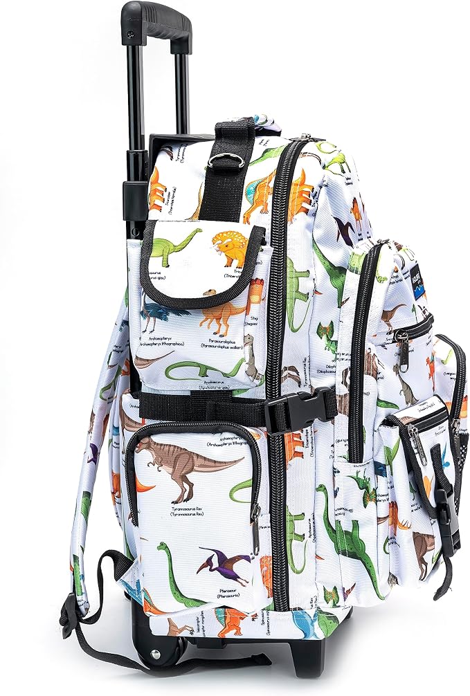 K-Cliffs Heavy Duty Rolling Backpack School Bookbag with Wheels Deluxe Wheeled Daypack