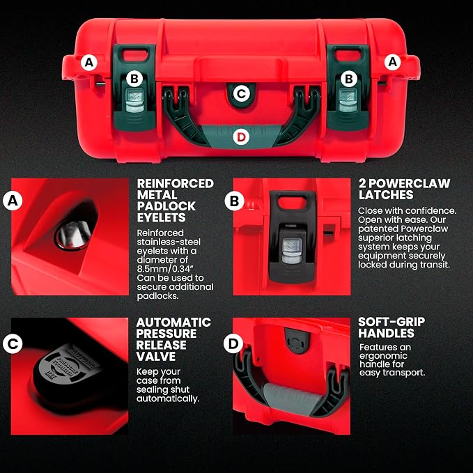 NANUK 920 Waterproof First Aid Box Empty – Durable, Medical First Aid Organizer Case, IP67-Rated, Dustproof, Impact-Resistant, and Floats (15" x 10.5" x 6.2") – Red | IP67 Waterproof and Dustproof, Floats, Interior 15 X 10.5 X 6.2 in, Nk-7 Resin Shell,...