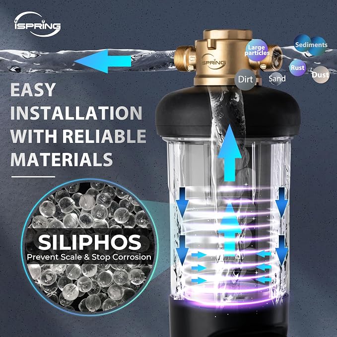 iSpring FWSP100SL-ARJ Spin Down Sediment Water Filter Replacement Cartridge with Siliphos, for WSPSL-ARJ and WSPSL-ARJ-BP Series, 1 Count (Pack of 1)