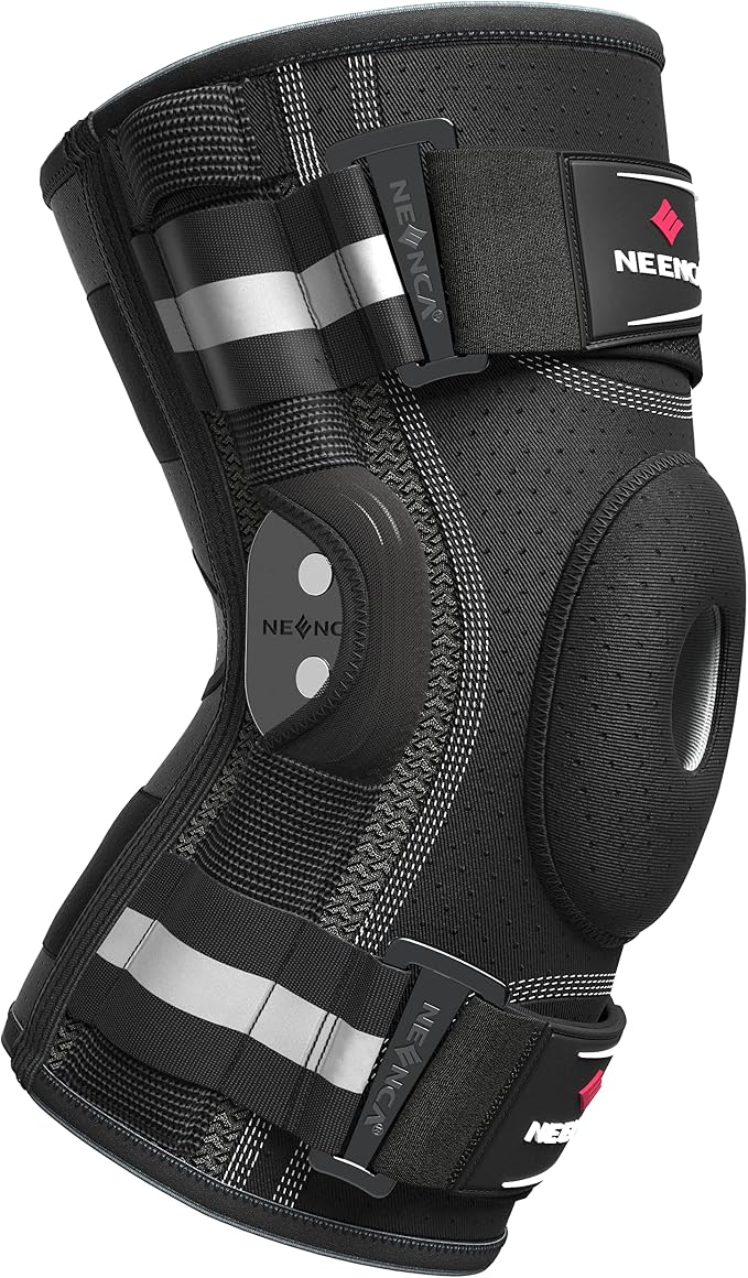 NEENCA Professional Knee Brace, Adjustable Hinged, with Removable Side Stabilizers, Strong Stability for Joint Pain Relief, Arthritis, Meniscus Tear, ACL, PCL, Runner, Sports