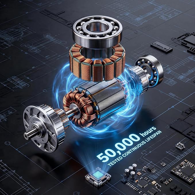 14" Variable Speed Fan - Smart EC Motor, 18-Speed PWM Control | Greenhouse and grow tent use. Pure copper core brushless motor. 40% energy savings. 45dB quiet. Remote control included.