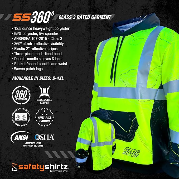 SafetyShirtz SS360 ANSI Class 3 Type R Graphic Hoodie
