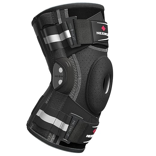 NEENCA Professional Knee Brace for Knee Pain, Hinged Knee Support with Patented X-Strap Fixing System, Strong Stability for Pain Relief, Arthritis, Meniscus Tear, ACL, PCL, MCL, Runner, Sport, Workout