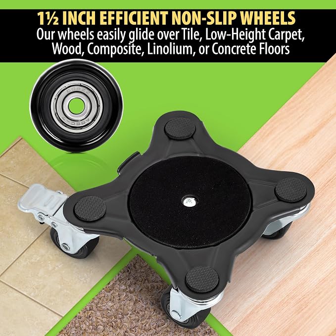 Furniture Movers with Wheels - Set of 4 Heavy Duty Furniture Lifter Tool with 2000 lbs Load Capacity, Easy Sliders Dolly for Moving Appliances, Sofa, Cabinet, and Piano etc (6.3×6.3IN)