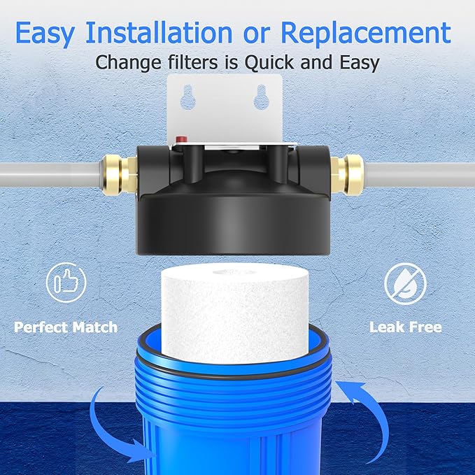 5 Micron 20" x 4.5" Whole House Sediment Filter Cartridge | Melt Blown Polypropylene, High Dirt-Holding Capacity, Fits Standard 20" x 4.5" Big Blue Housings, 6 Pack