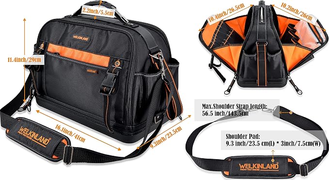 WELKINLAND 42-Pocket Tool Organizer - HVAC & Electrician's Waterproof Tool Tote