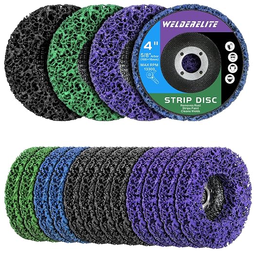 12 Pack 4 Kinds Paint Strip Discs 4" x5/8" Angle Grinder Stripper Wheels for Removing Paint Rust and Oxides of Metal and Wood Surfaces