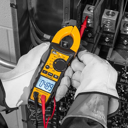 IDEAL INDUSTRIES INC. 61-737 Digital AC Clamp Multi Meter 400 Amp 600-Volt, Red Electrical Clamp Meter, CAT III 600V | 0–400A AC, 0–600V AC/DC, TRMS, NCV, Diode Testing, Backlit Display, Probe Holder