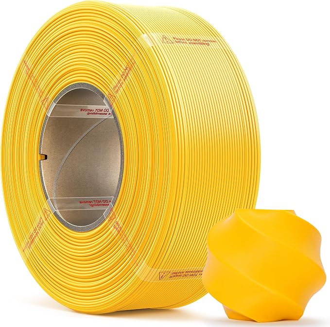 PLA Basic, Pre-Dried Refill Filament 1kg (2.2lbs) for Reusable Spools, 1.75mm Spool-Less 3D Printing Filament Dark Yellow, Compatible with Bambu Lab 3D Printers – Sunflower Yellow
