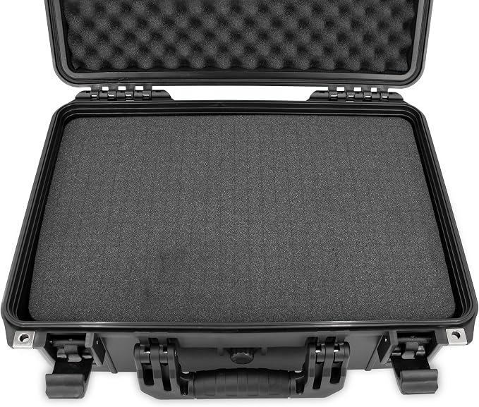 CASEMATIX 18" Waterproof Hard Case with Customizable Foam for Portable Electronics, Tools and Accessories - Hard Shell Plastic Case with Pre-Diced Travel Case Foam Interior